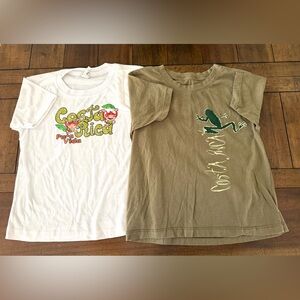 Costa Rica Kids' Graphic T-Shirts - White & Olive Green size 5